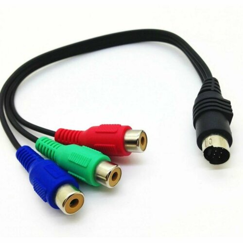 Переходник mini DIN 7 pin штекер - 3 RCA гнезда RGB кабель vga 15 pin rgb 3 rca 3 метра