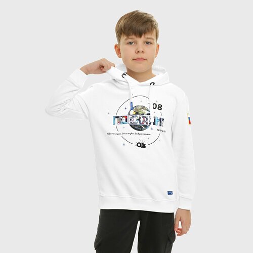 фото Худи роскосмос, размер 104, белый