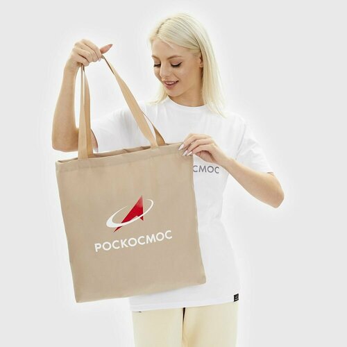 Сумка шоппер Роскосмос, бежевый
