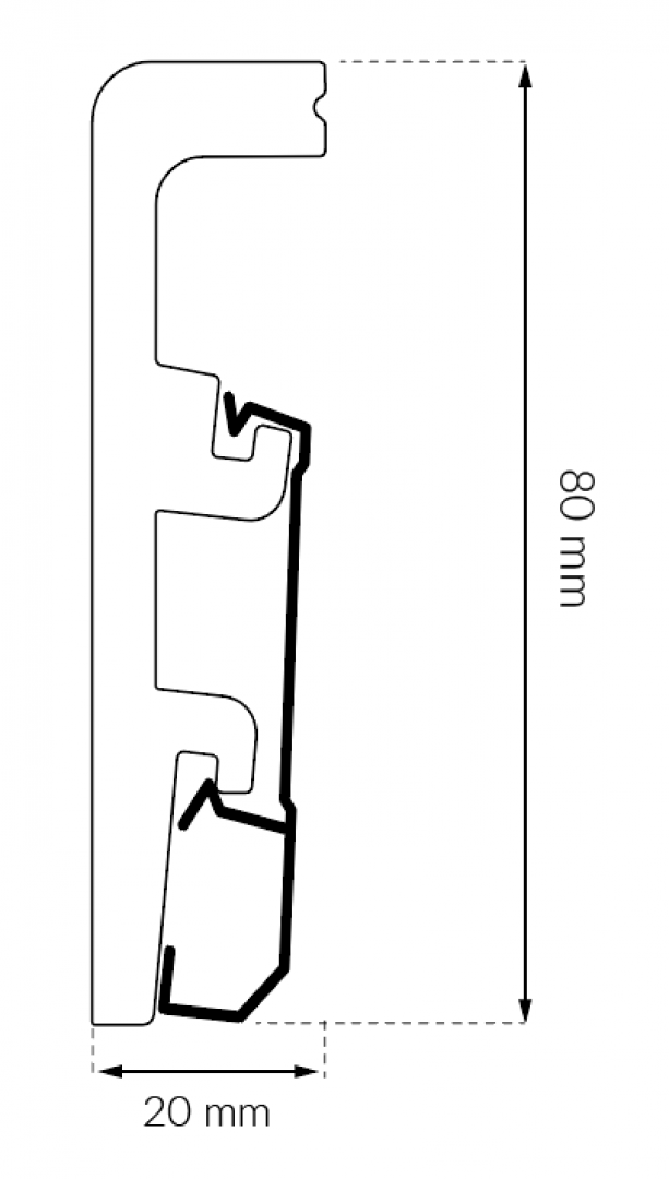 Плинтус из дюрополимера Арбитон Интегра 05 Дуб сити 1 шт. 2400х80х21 мм