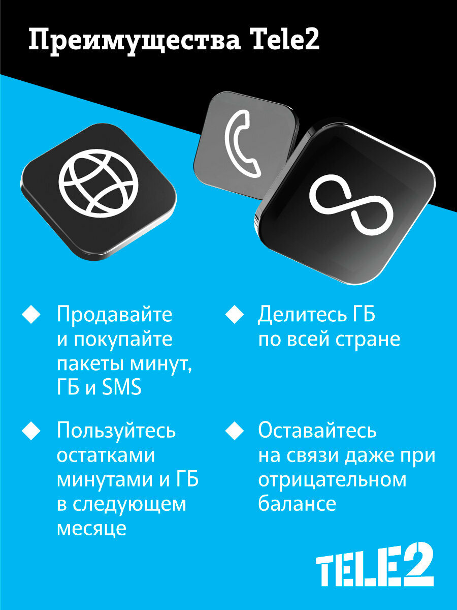 Sim-карта Tele2 для Московской области, баланс 650 рублей — фото 4