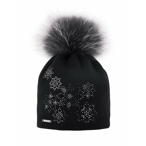 Шапка mialt, размер 54-56, черный шапка kisu зимняя шерсть размер 56 черный