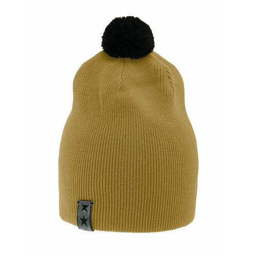 фото Шапка mialt, размер 52-56, черный, горчичный