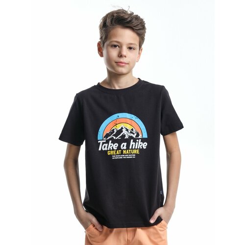 фото Футболка mini maxi, размер 128, черный