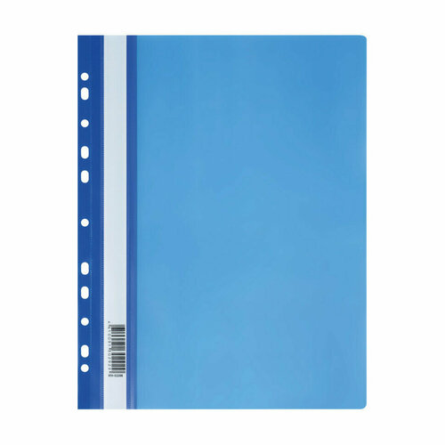 Папка-скоросшиватель пластик. перф. СТАММ А4, 160мкм, синяя с прозр. верхом, 40 штук, 343192