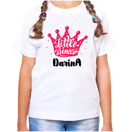футболка девочке белая little princess дарина р р 38 Футболка , размер 28, белый