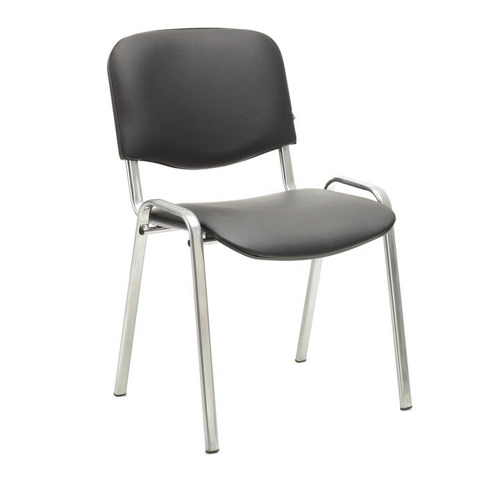 фото Стул изо экокожа черная, краска Хром