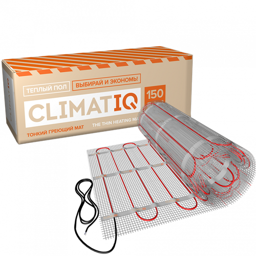 Нагревательный мат, CLIMATIQ, MAT 150 Вт/м2, 5 м2, 100х50 см, длина кабеля 3 м