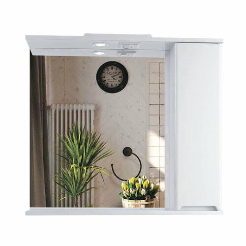 Зеркальный шкаф подвесной SanStar Адель 70 для ванной комнаты белый