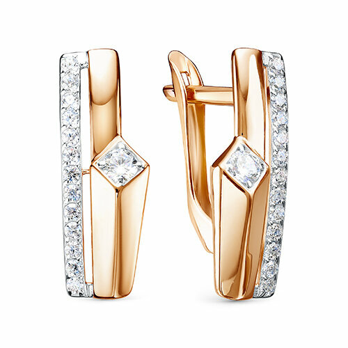 фото Серьги maskom, красное золото, 585 проба, фианит маском