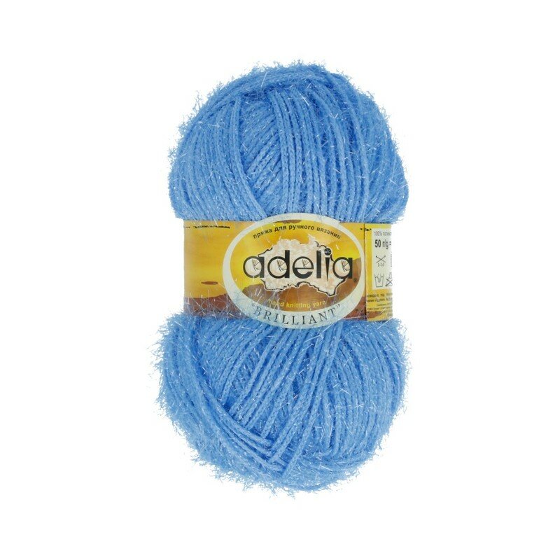 Пряжа ADELIA "BRILLIANT" 100% полиэстер 50 г 90 м №39 св. голубой