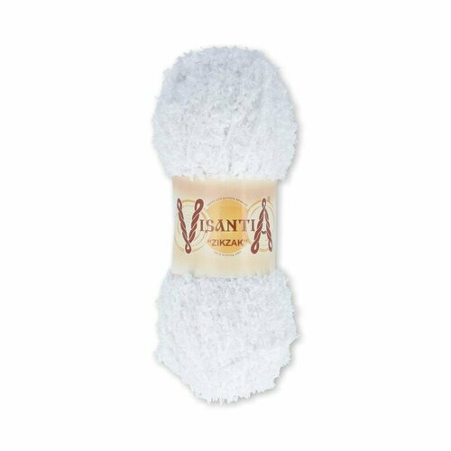 фото Пряжа visantia "zikzak" 100% полиэстер 100 г 100 м №0001 белый