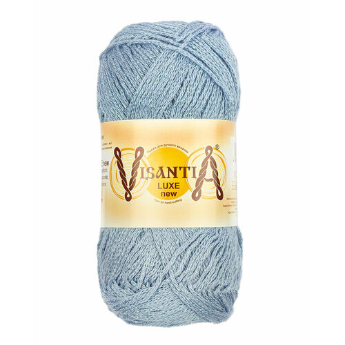 фото Пряжа visantia "luxe new" 85% вискоза, 15% люрекс 100 г 240 м №04 голубой