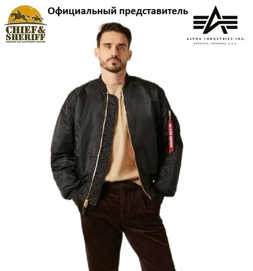 Бомбер ALPHA INDUSTRIES, размер m, черный