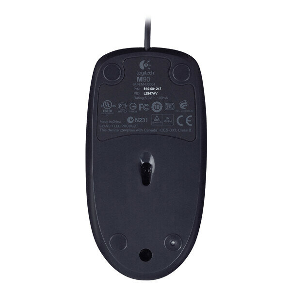 Мышь Logitech M90 Black (черная,оптическая, 1000dpi, USB, 1.8м) (арт. 910-001970, M/N: M-U0026) - фото №5