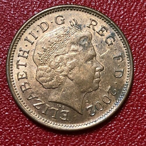Монета Великобритания 2 пенса 2002 год. Елизавета 2 # 5-9 монета великобритания 2 пенса 1994 год королева елизавета 2 2 3