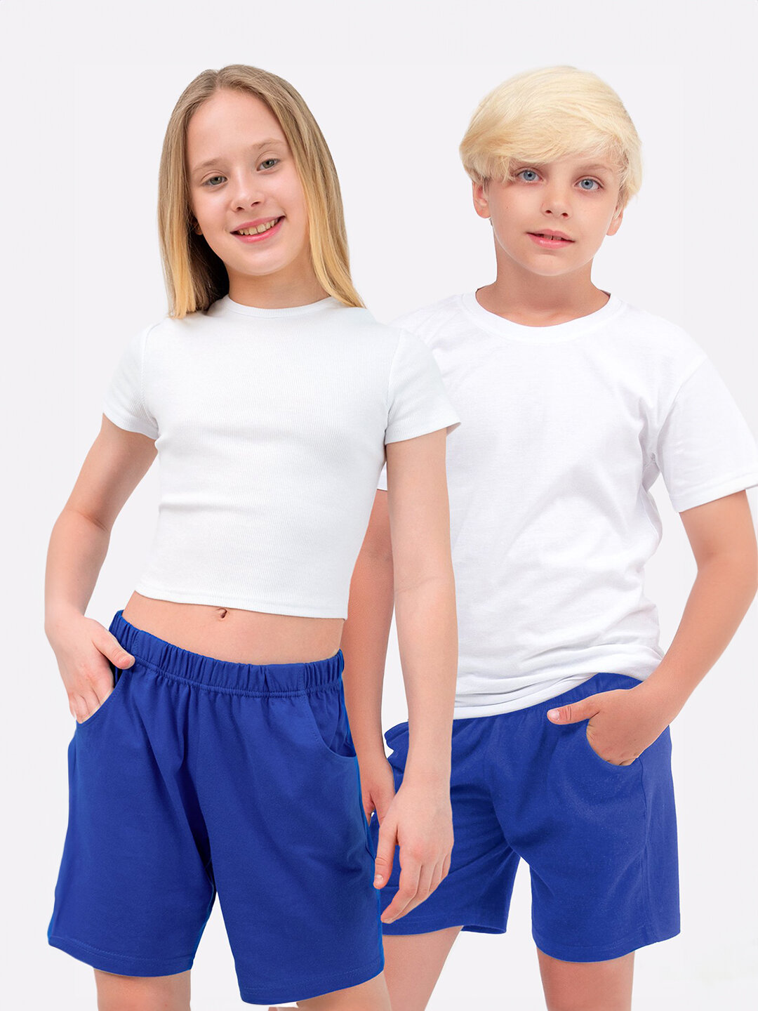 Однотонные шорты для детей и подростков спортивные хлопок HappyFox HF7721
