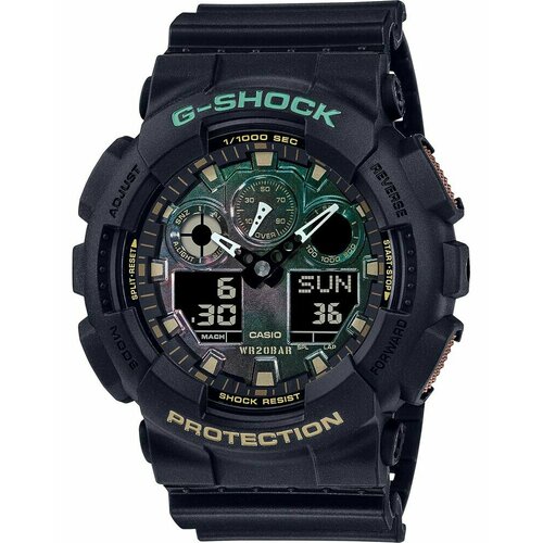 Наручные часы CASIO G-Shock GA-100RC-1A, черный, мультиколор