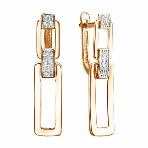 фото Серьги maskom, красное золото, 585 проба, фианит маском