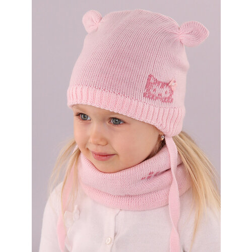фото Шапка бини поляярик, размер 46-48, розовый