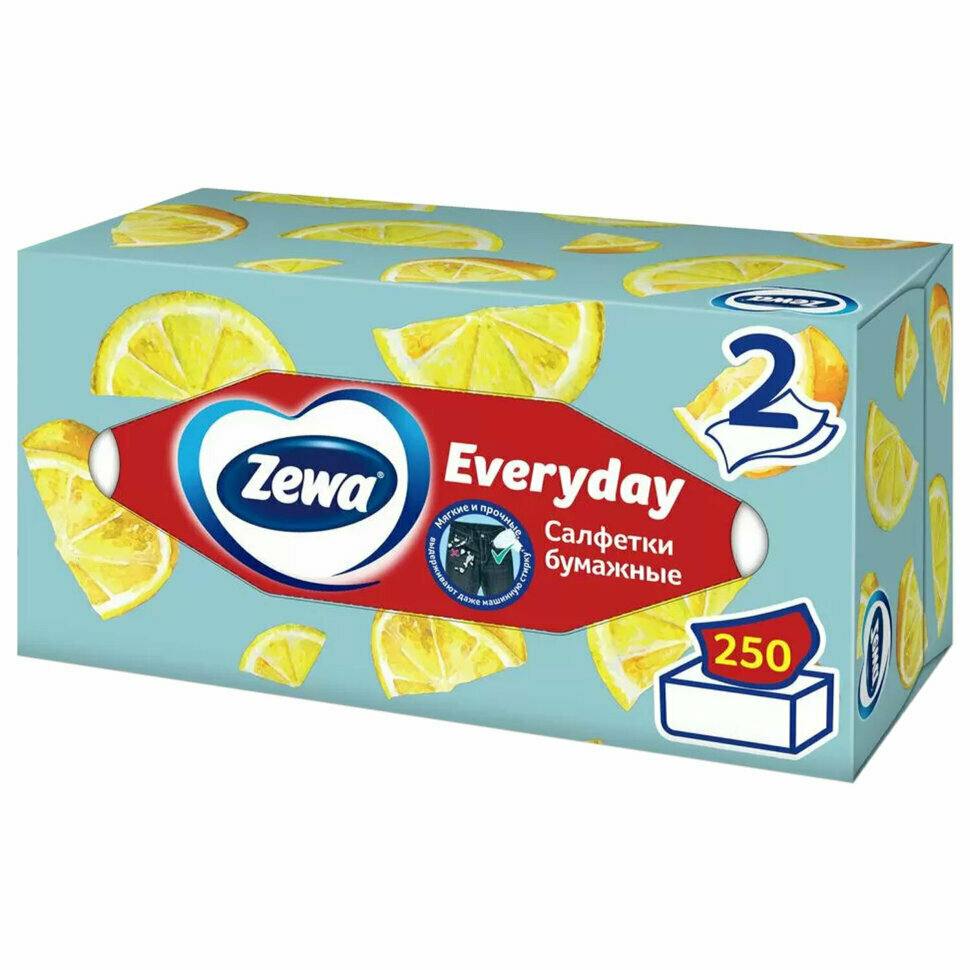 Салфетки косметические Zewa Everyday 2-слойные (250 штук в упаковке) - фотография № 10