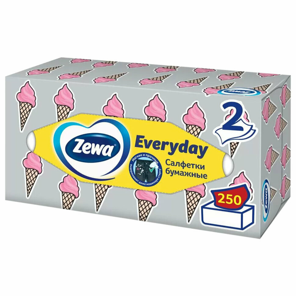 Салфетки косметические Zewa Everyday 2-слойные (250 штук в упаковке) - фотография № 11