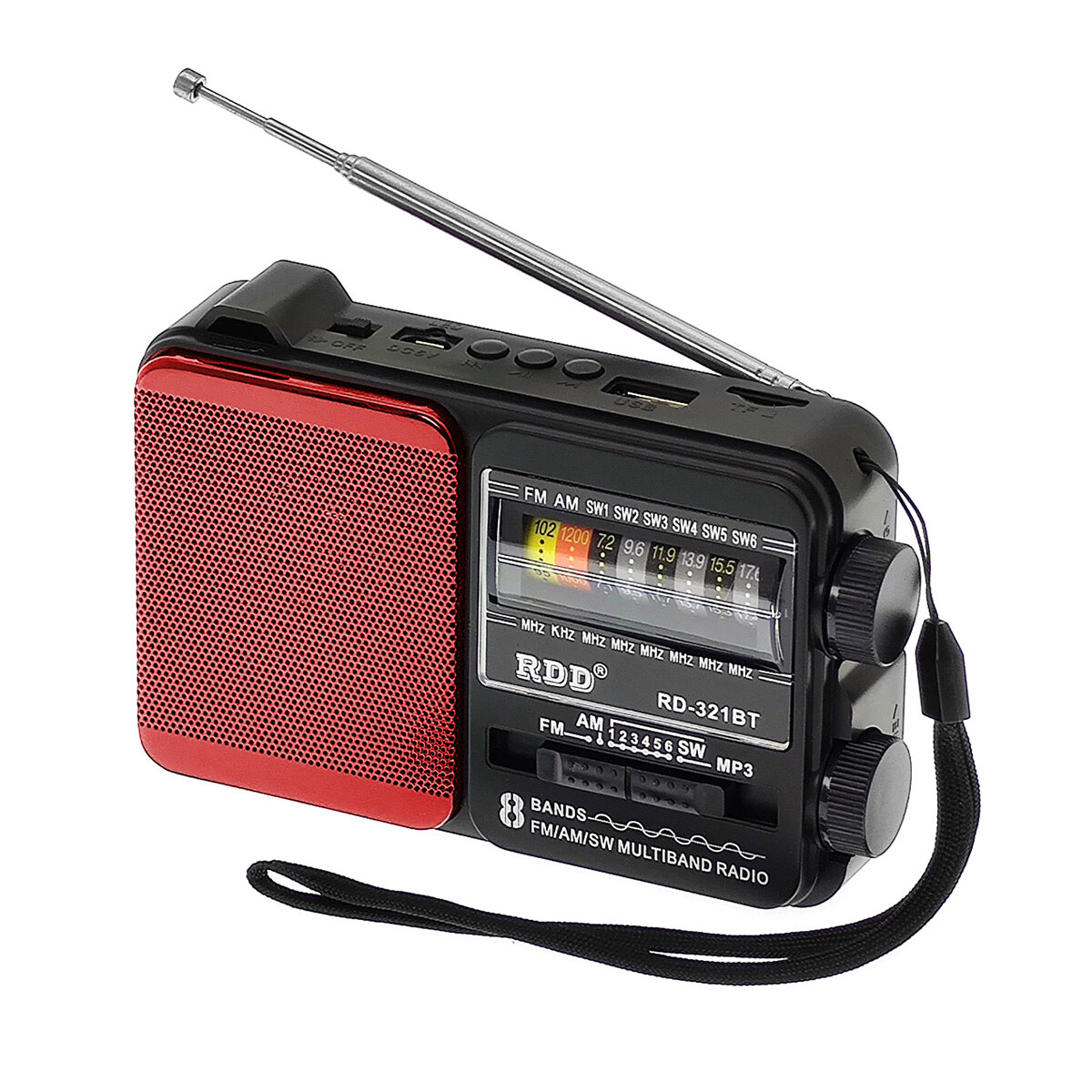 Портативный радиоприемник радио с фонариком (USB TF Bluetooth) RD-321BT RDD