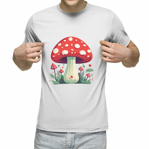 Футболка Us Basic, размер L, белый мужская футболка грибы грибной мухоморы s белый