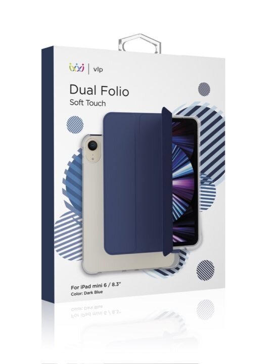 Чехол защитный VLP Dual Folio для iPad mini 6 2021, темно-синий - фото №8
