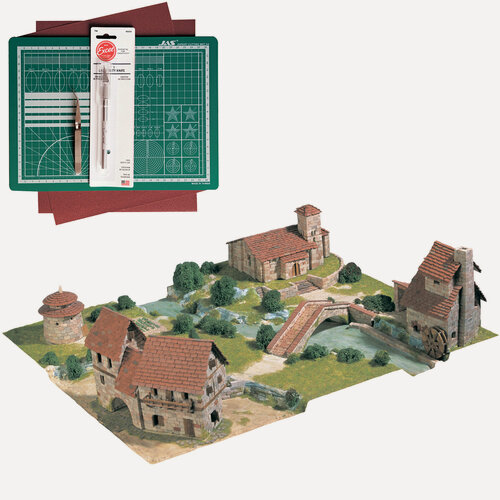 Изображение товара Сельский пейзаж (набор из 3х с инструментами), 575х500х180, 5850 деталей, сложность 7/10, керамика конструктор Aedes Ars