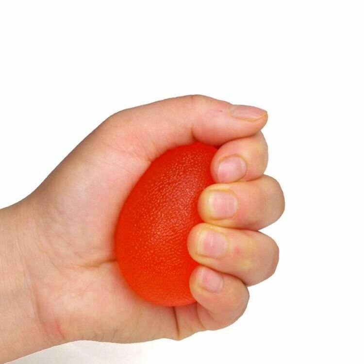 Яйцо силиконовое, фитнес-тренажер для пальцев рук, цвет красный