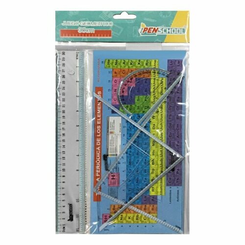 Набор геометрический линейка 30см2 угольника транспортир 258₽