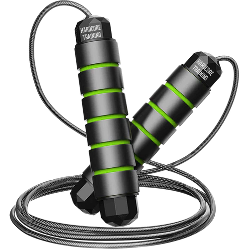 Скакалка Hardcore Training Skipping Rope Green скоростная скакалка hardcore training deluxe adjustable speed rope red