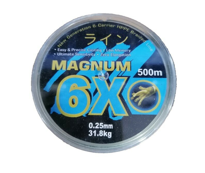 Плетеный шнур рыболовный Magnum 6X d 0,25 мм 500м