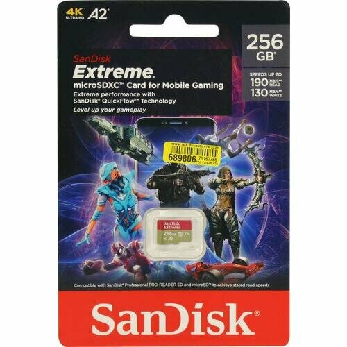 SD карта Sandisk Extreme SDSQXAV-256G-GN6GN