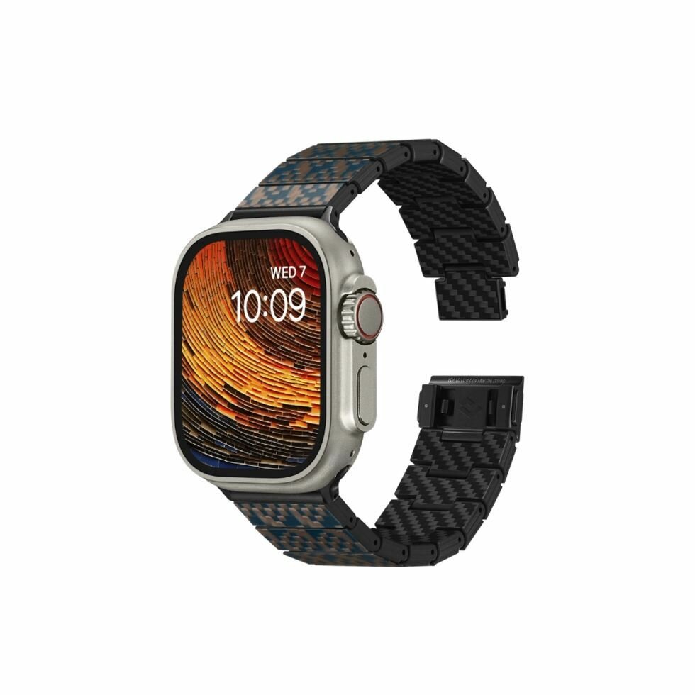 Браслет PITAKA Dreamland ChromaCarbon для Apple Watch 38/40/41/42/44/45/49mm, принт лесенка (Stairs) — фото 3