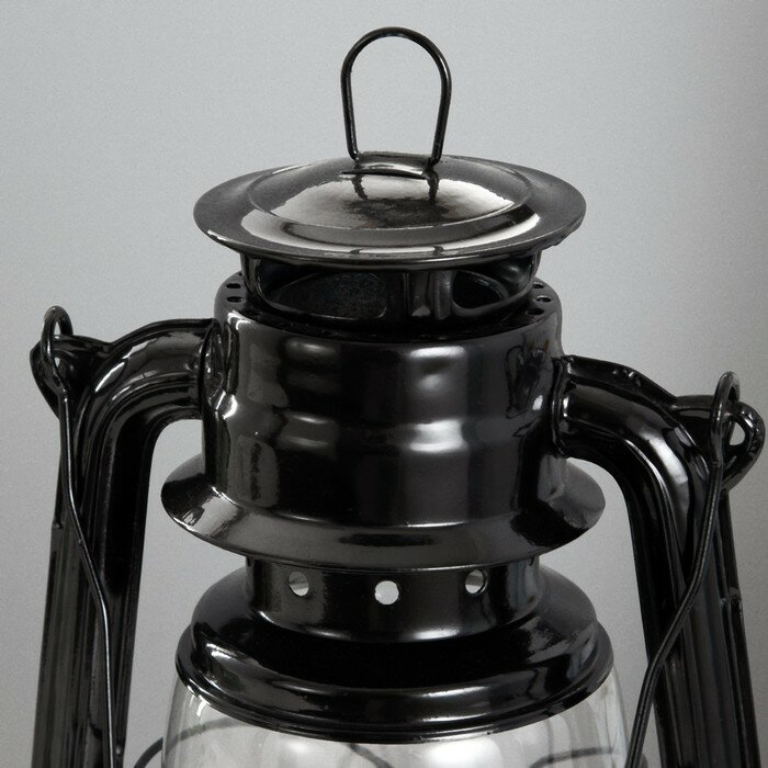 Керосиновая лампа декоративная черный 14х18х27,5 см - фотография № 4
