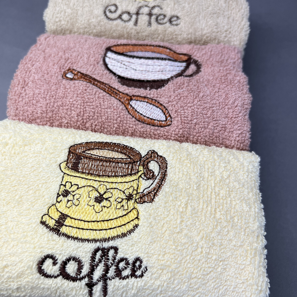 Кухонные полотенца набор 3 штуки, кофе 2 - фотография № 6