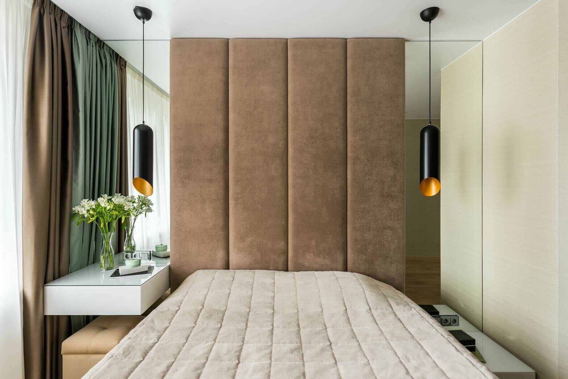 Стеновая панель; мягкая панель; изголовье кровати 50*50 см 2 шт; светло-коричневый50х50
