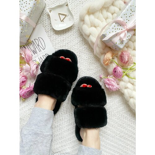 фото Тапочки лапки кошки, размер 39, черный