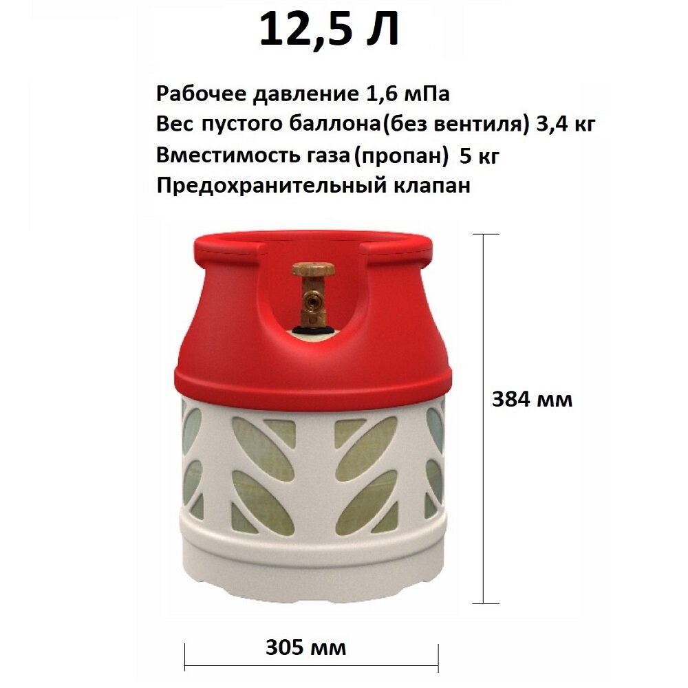 Композитный газовый баллон Ragasco LPG 12,5л. (Рагазко 12.5) (Hexagon Composites)