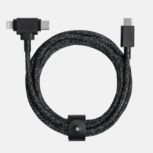 Кабель Native Union Belt USB-C USB-C/Lightning Medium чёрный, Размер ONE SIZE