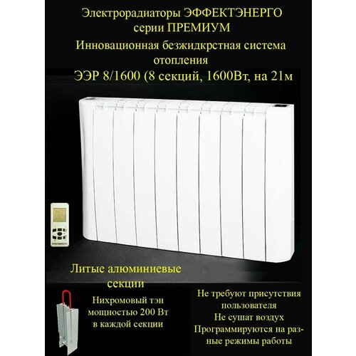 Электрорадиатор премиум ЭЭР 81600Вт высокоэффективный программируемый обогреватель эффектэнерго на площадь 21м2 5250000₽