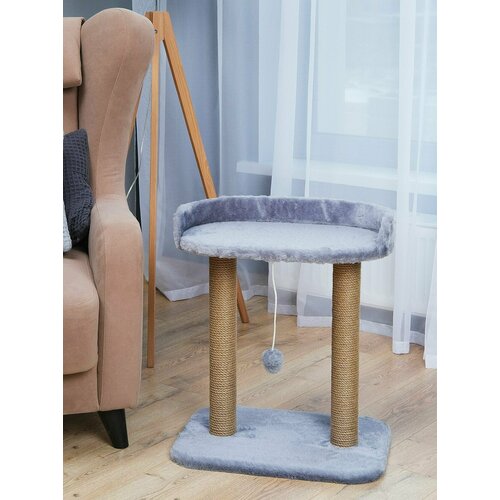 Когтеточка-лежанка КОТ-Е Канна 60 см мех джут серый 1914₽