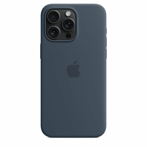 Apple iPhone 15 Pro Max Silicone Case with MagSafe - Storm Blue (MT1P3) горящие скидки apple silicone case with magsafe для iphone 13 pro max розовый мел