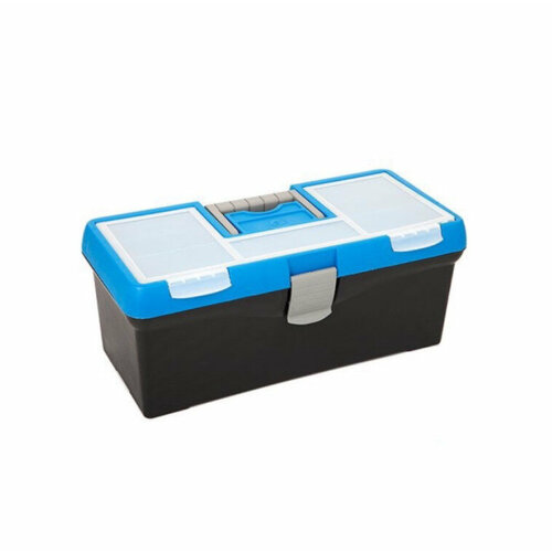Ящик для инструментов с пластиковыми замками и органайзером в крышке 385x180x180 мм