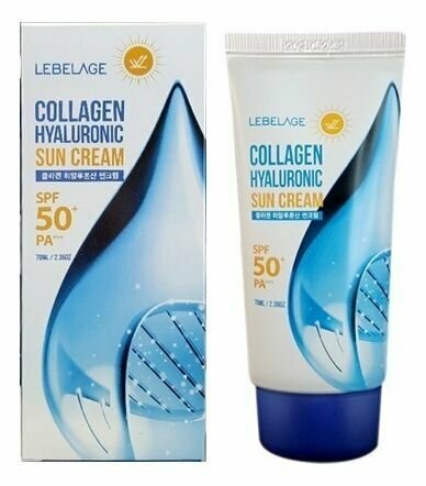 LEBELAGE Крем для лица и тела солнезащитный COLLAGEN HYALURONIC SUN CREAM, 70мл