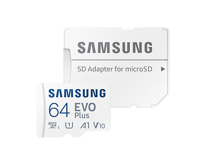 64GB Карта памяти MicroSDXC class10 UHS-I U1 A1 V10 SAMSUNG EVO+ с адаптером (скорость чтения 130MB/s) NEW — фото 1