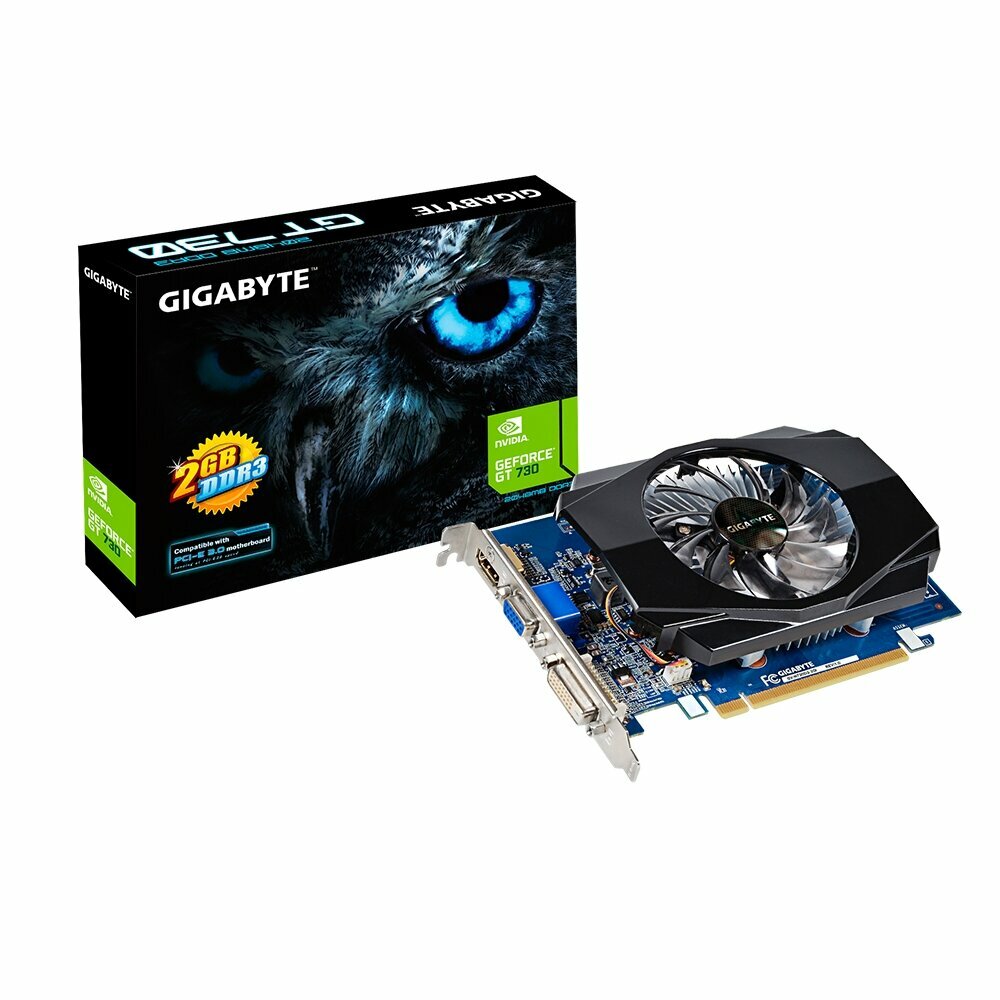 Видеокарта GIGABYTE GeForce® GT730, , 2ГБ, GDDR3, Retail - фото №11