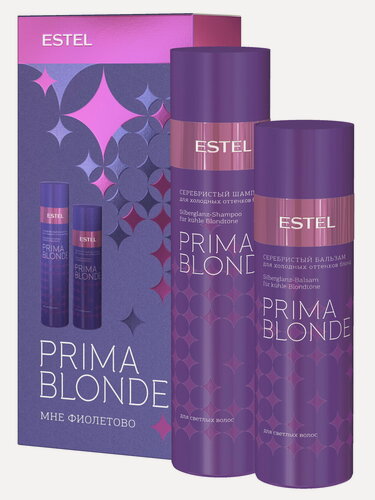 Изображение товара Набор ESTEL PRIMA BLONDE "Мне фиолетово" для холодных оттенков блонд (шампунь 250 + бальзам 200 мл).